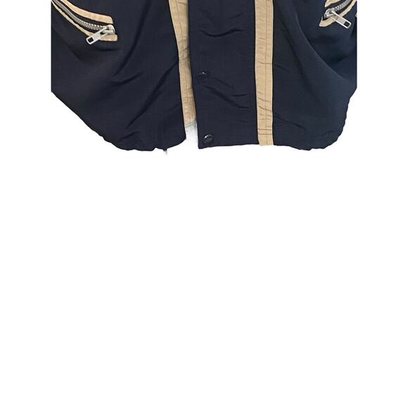 Vangelis Sports Wear Mens Windbreaker Size Large Full Zip Lined Blue Tan Jacket - Picture 7 of 12